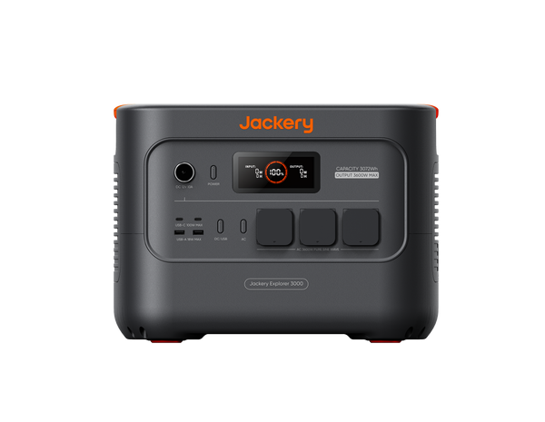 Jackery Explorer 3000 v2 portable power station in a compact design with 3072 Wh capacity