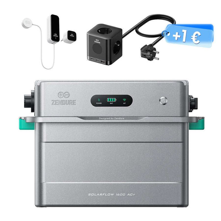 Zendure SolarFlow 1600 AC+ balcony solar battery storage in a grey housing